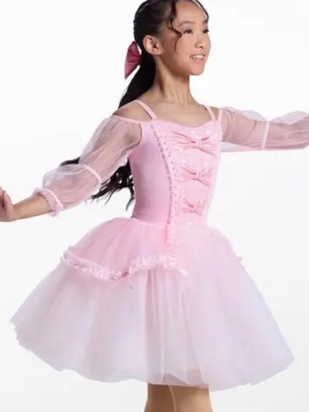Weissman Pink Tulle Ballet Costume with Bow Headpiece